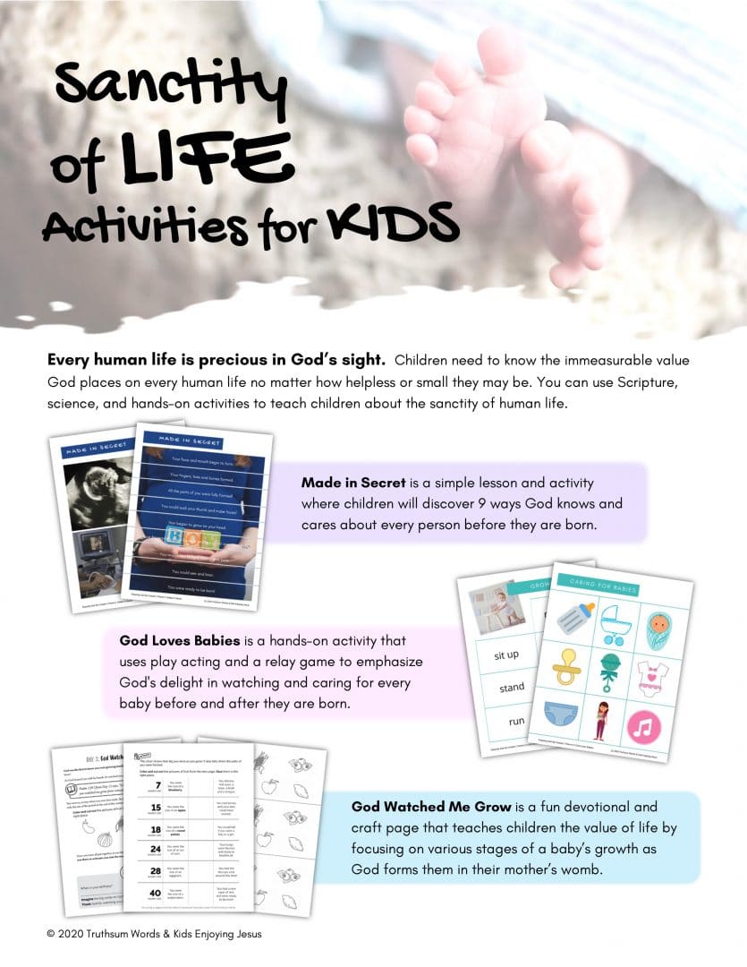 Sanctity Of Life Activities For Kids Kids Enjoying Jesus sanctity-of-life-activities-for-kids-kids-enjoying-jesus